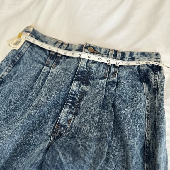 NWT VTG 80s Mom Jeans Chic Sz:15 Tall JR Acid Wash Denim High Waisted Pleated. - Picture 3 of 12